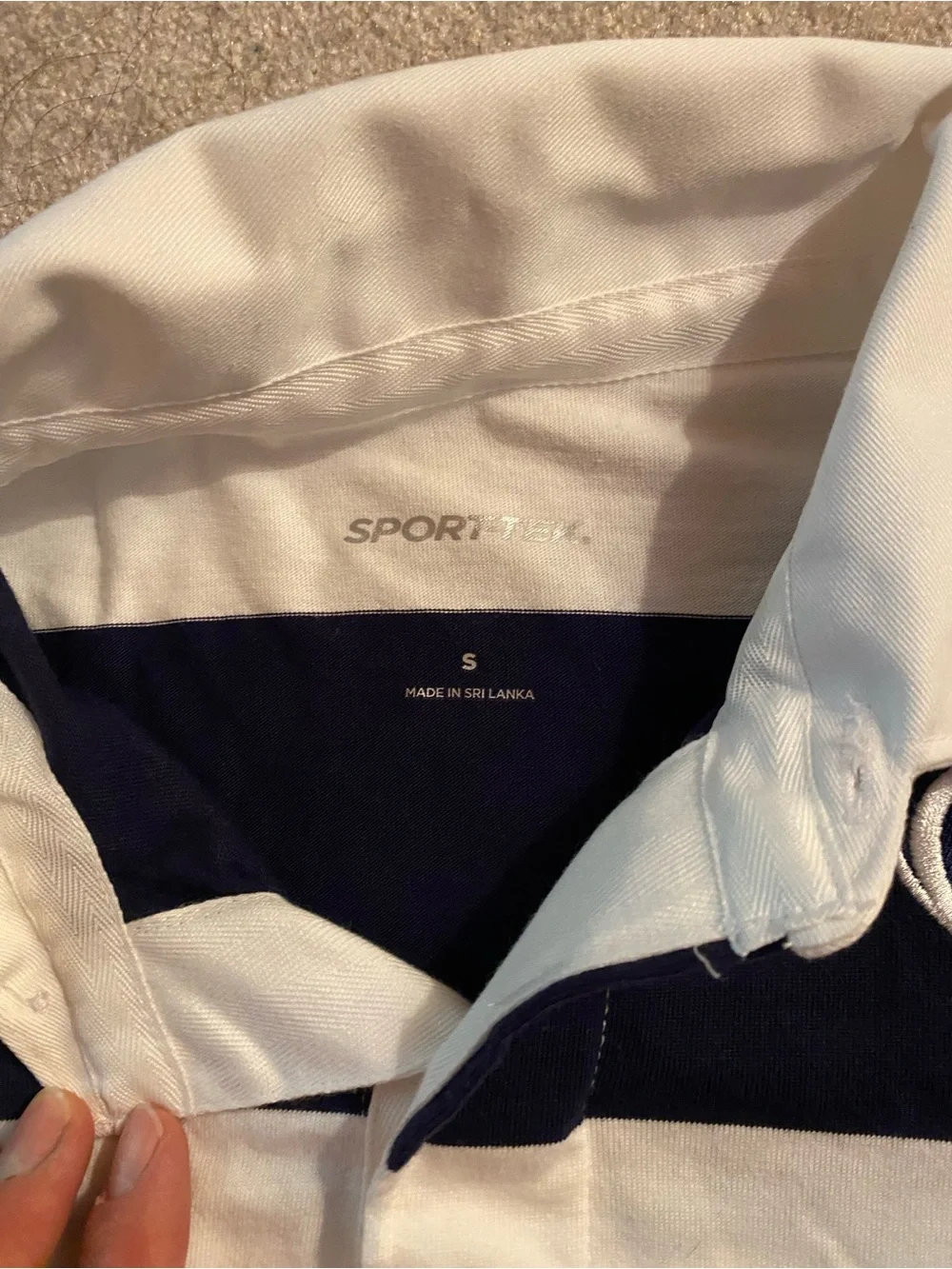 Penn State Women Striped Rugby Pajama Top - Navy & White